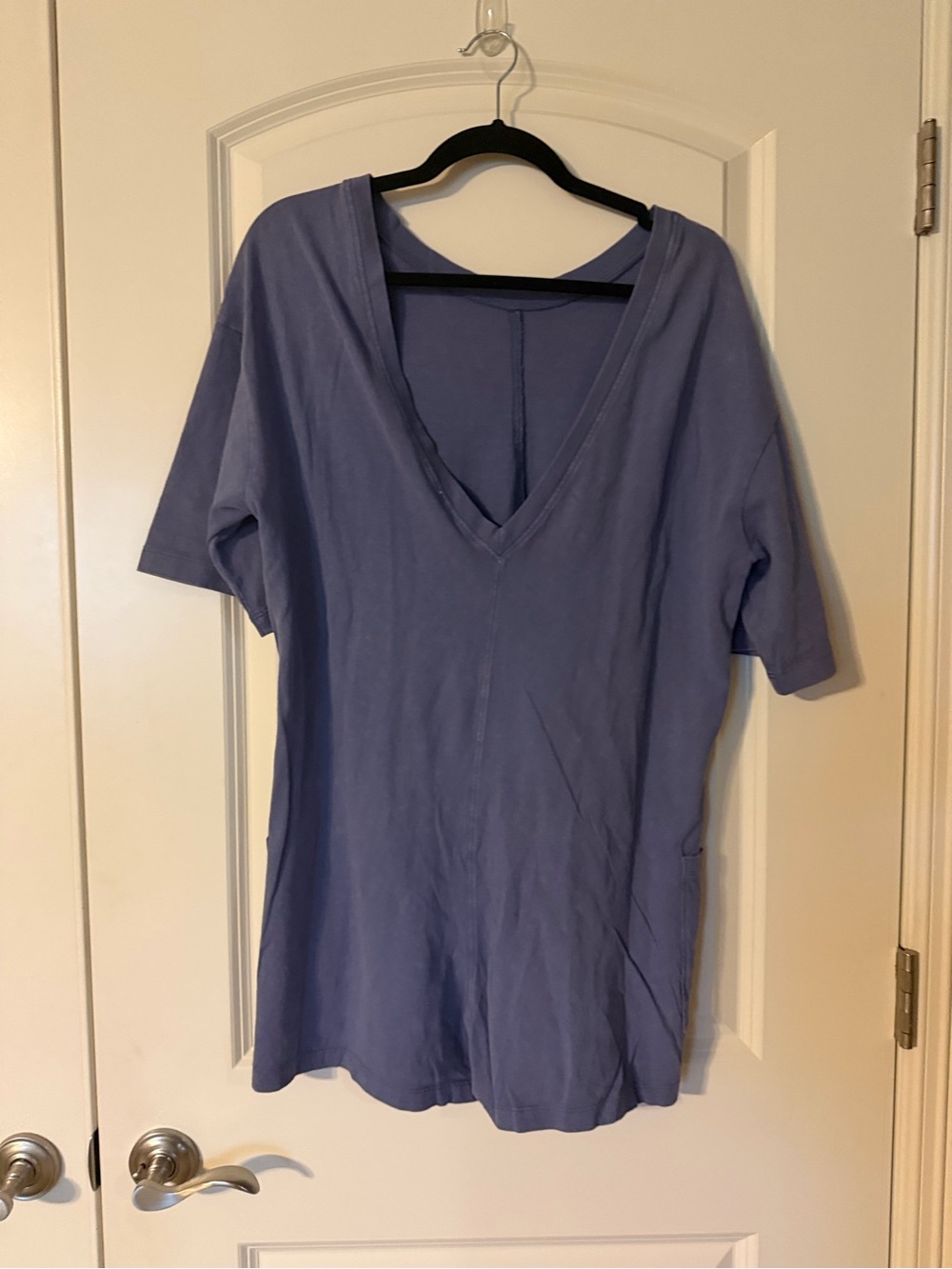 Short Sleeve Tunic Top Short Jumper — Periwinkle Blue